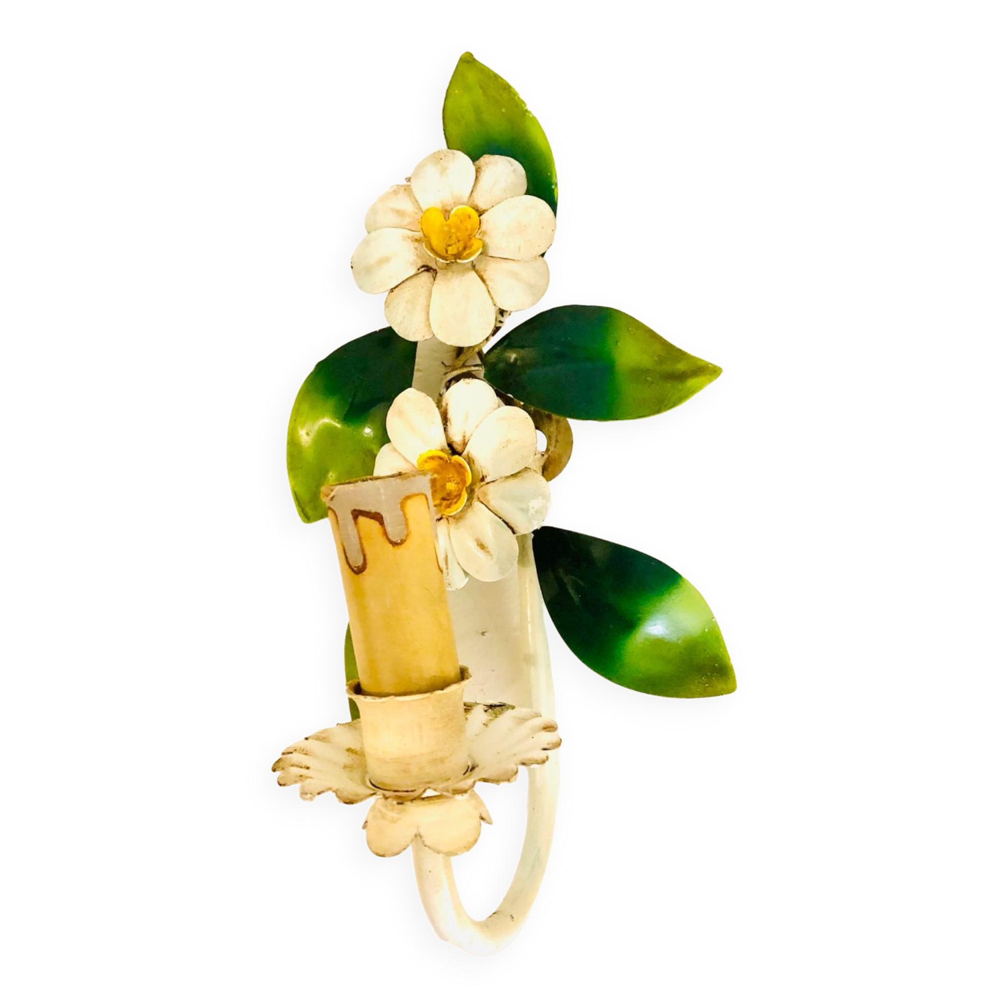 Applique fleur tôle  vintage Italy 1960