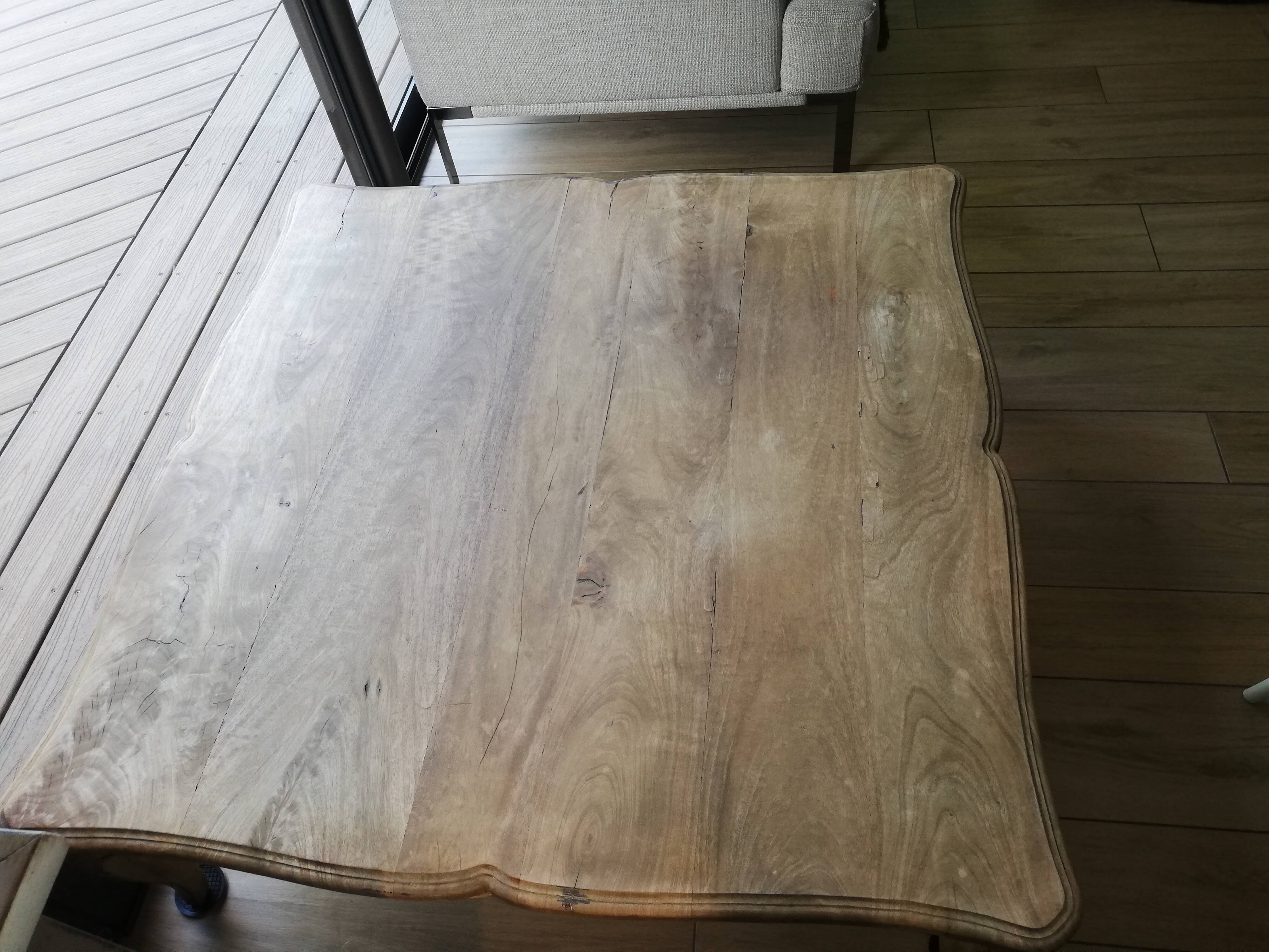 Table basse carré bois massif exotique 110x110cm
