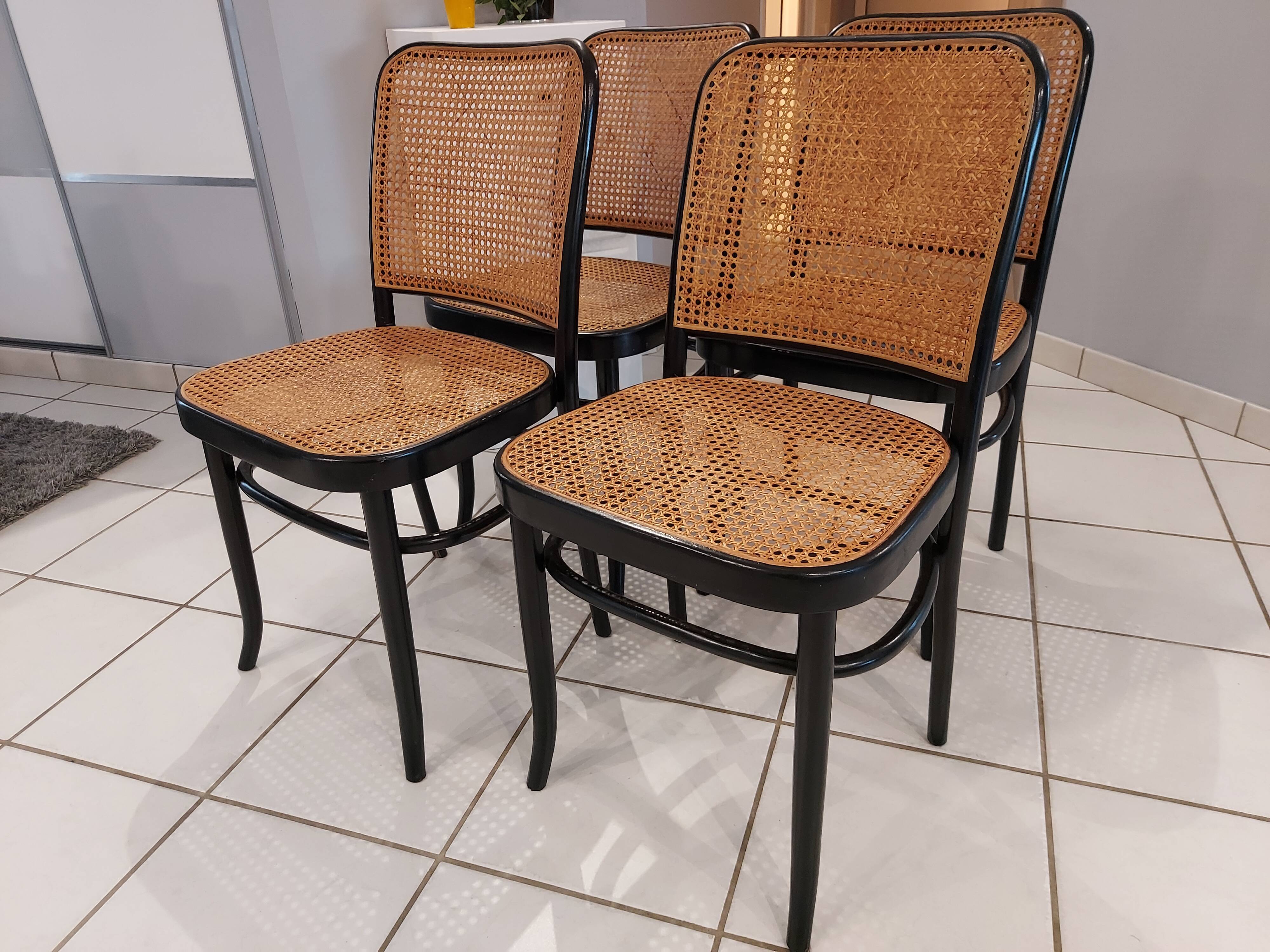 Suite of 4 chairs by Joseph Hoffmann vintage 1970s