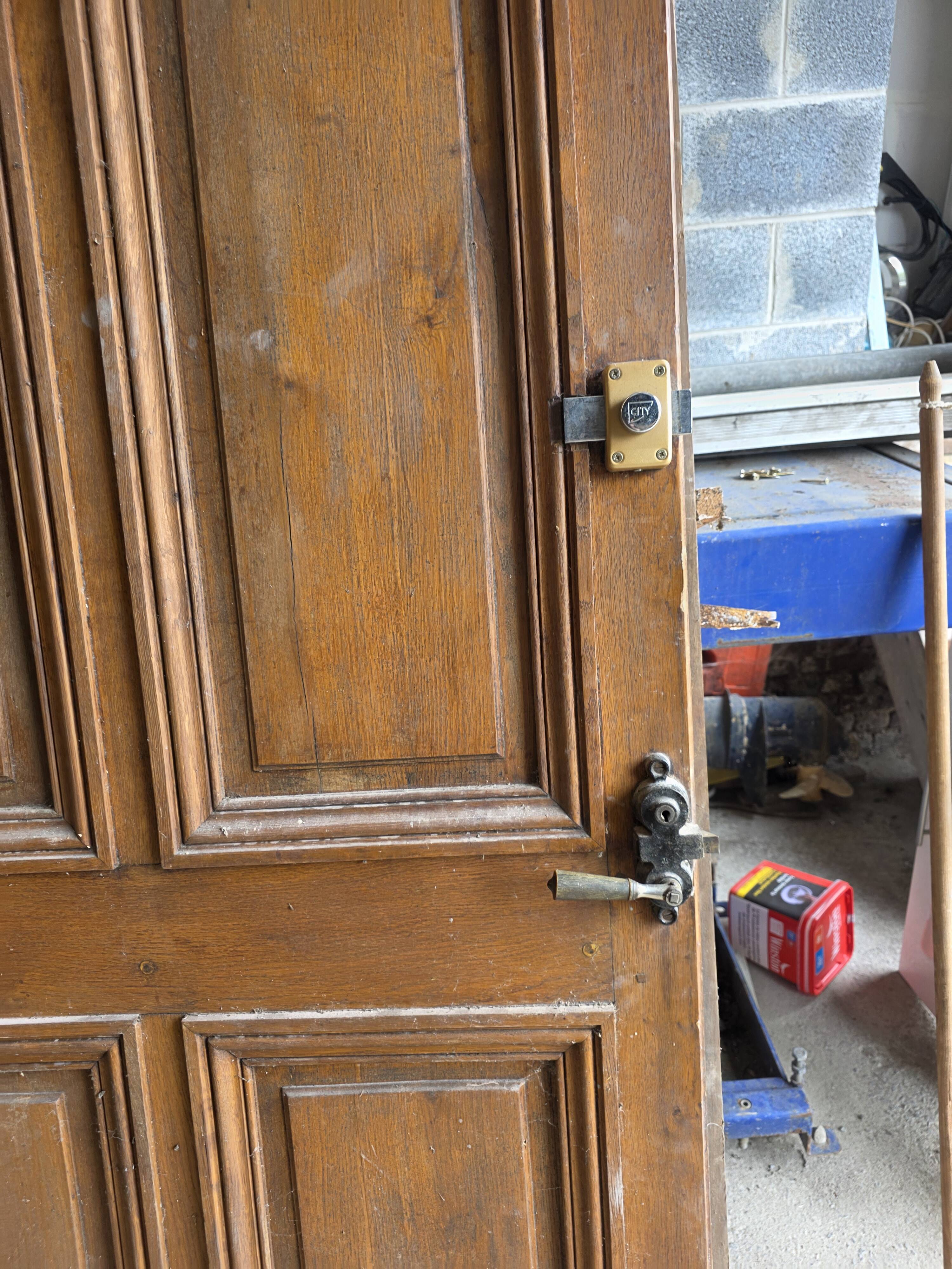 Solid oak entrance door 19th century