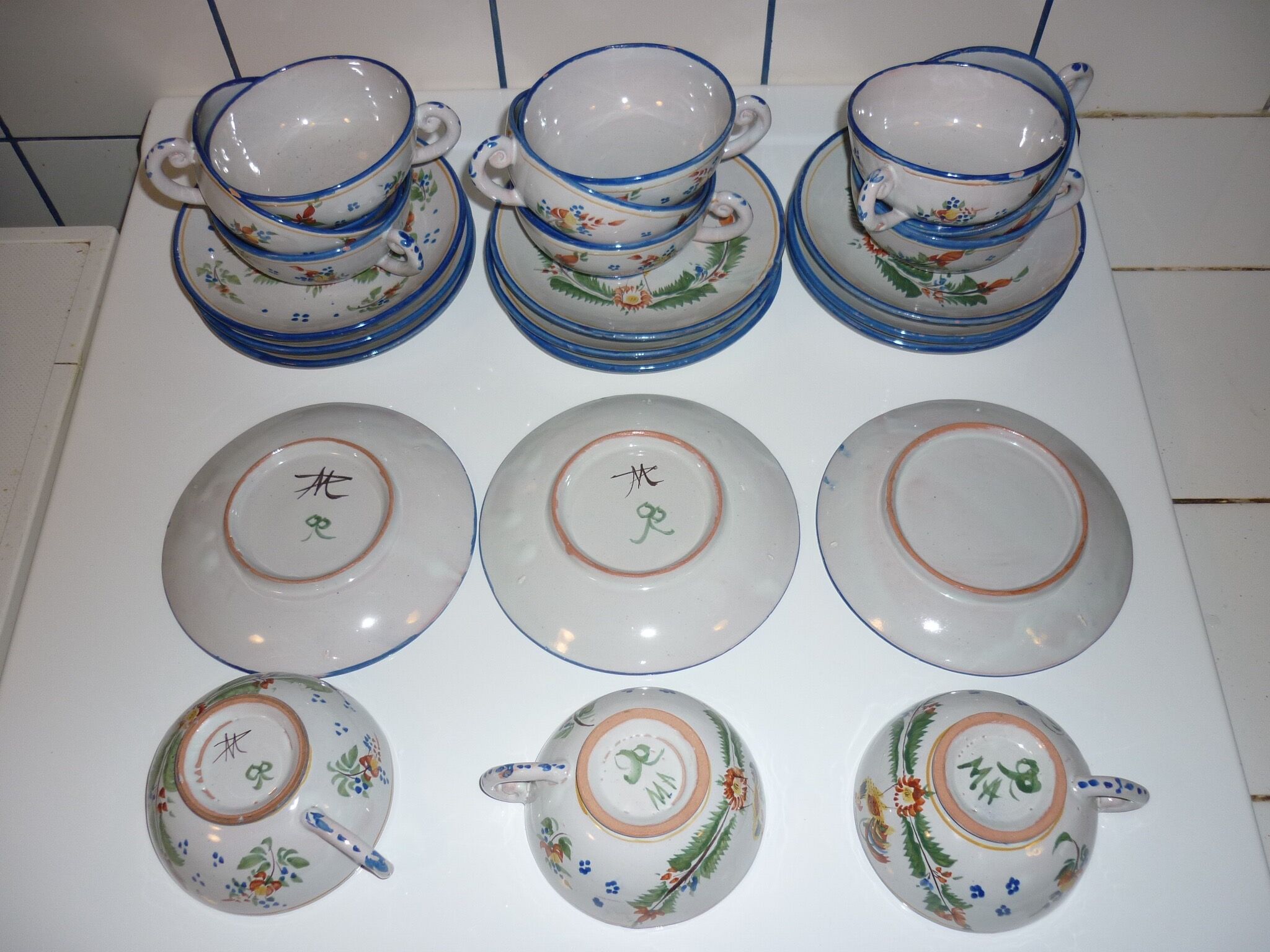 Set coffee-tea rooster decorations