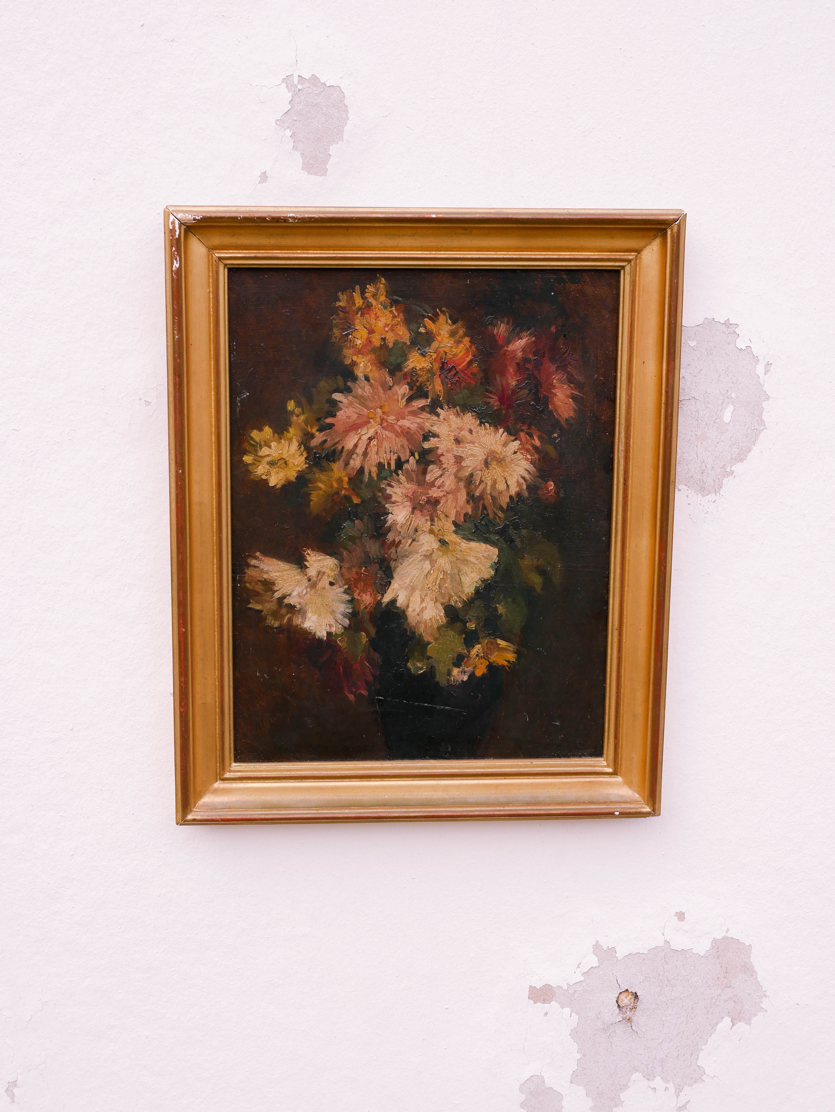 Oil painting floral composition