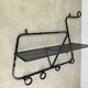 Wall-mounted coat rack/wardrobe from the 1950s, wrought iron and rigidule.