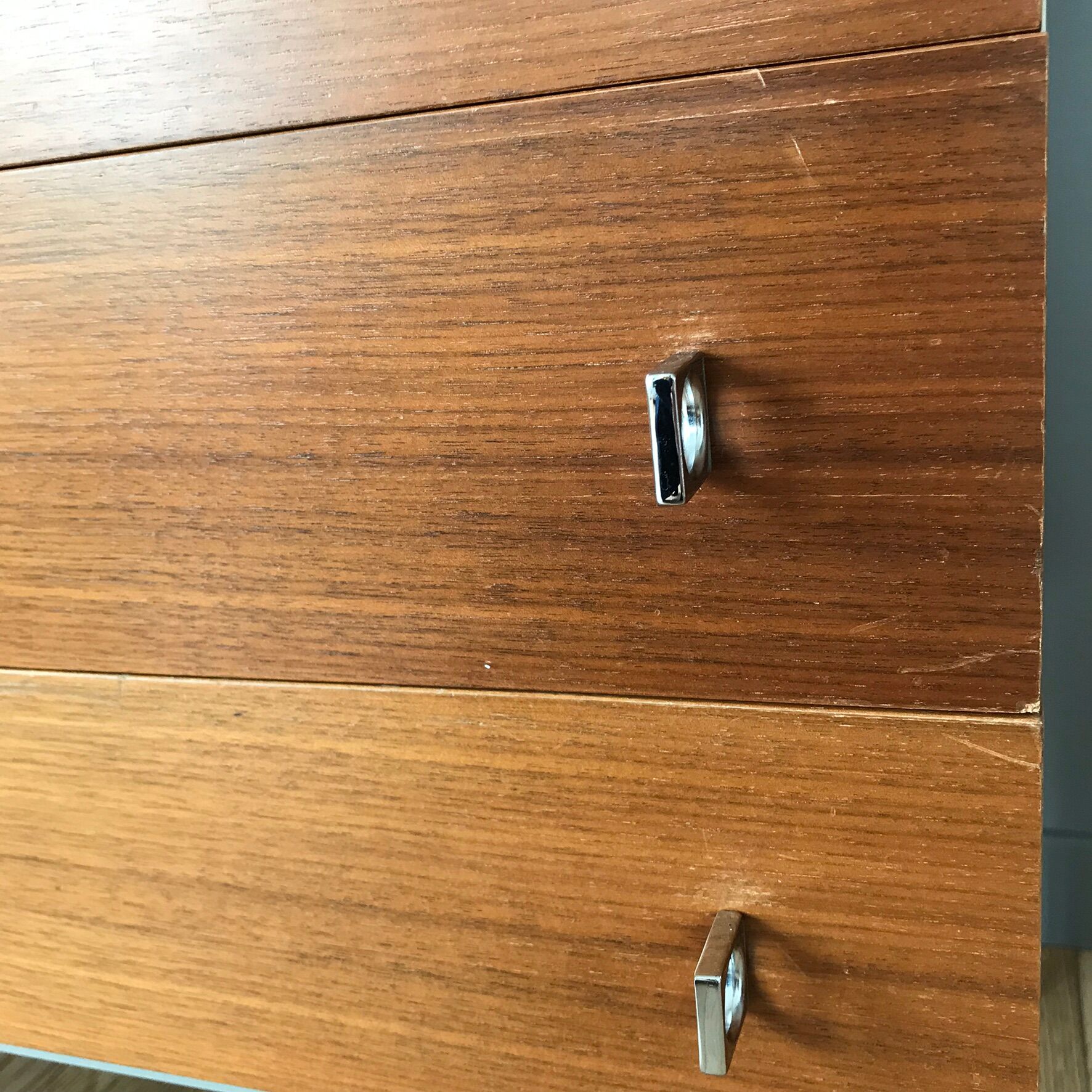 Brasilia-werk dresser white and teak 3 drawers years 60