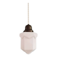 Art Deco Skyscraper Pendant in white opaline, 1920-30
