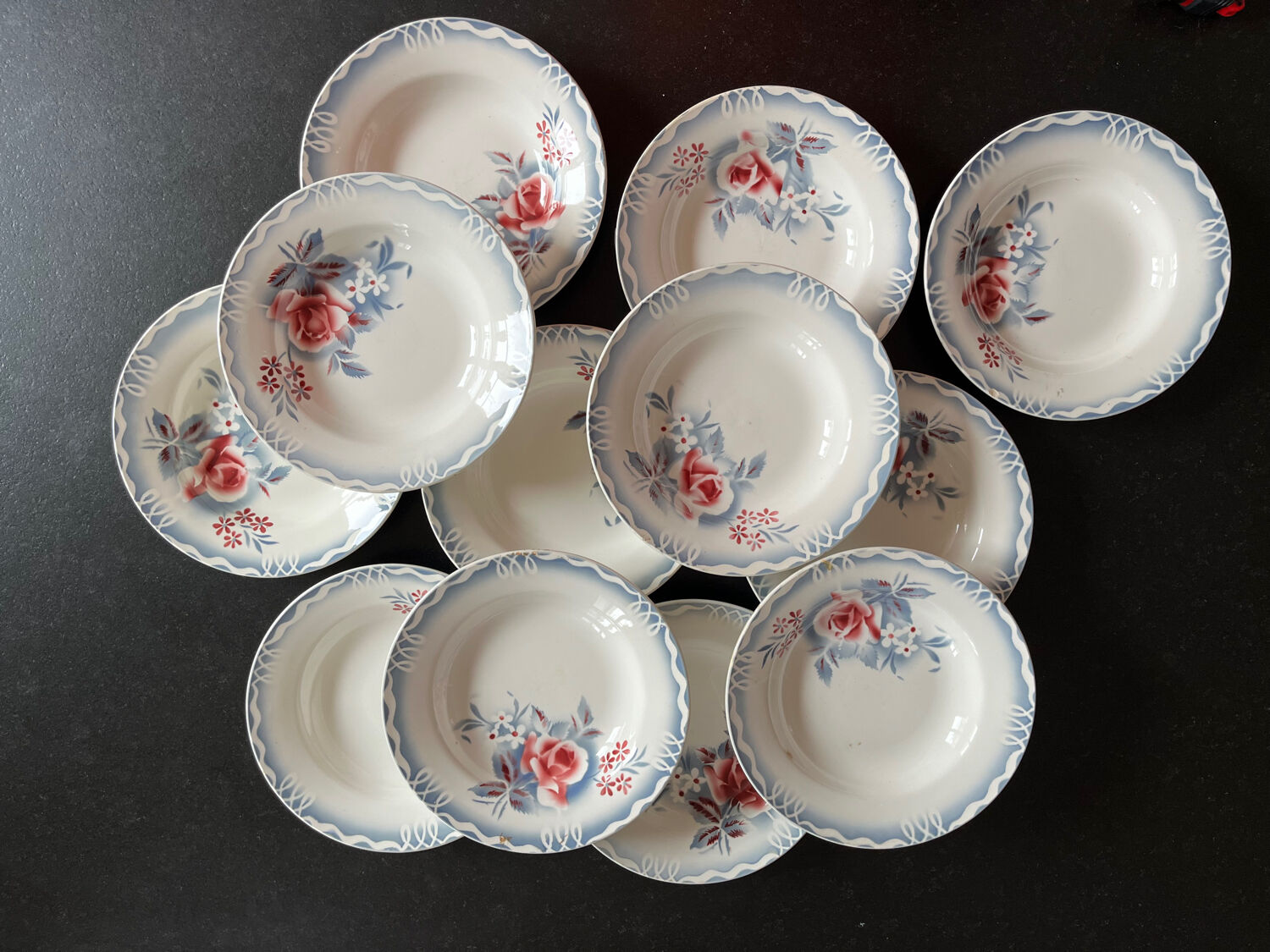 12 plates Digoin Sarreguemines Olga