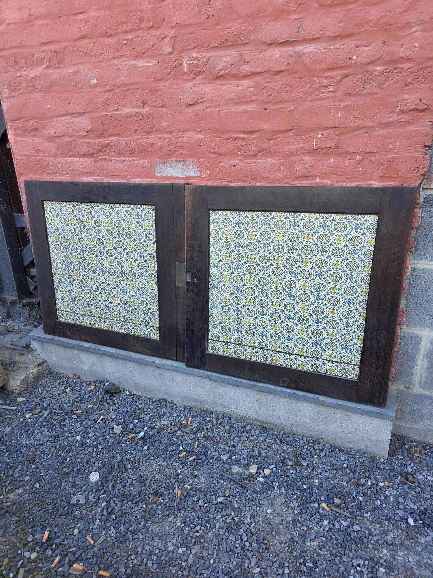 Pair of old solid oak doors