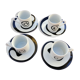 Tasses à café de bar avec soucoupes