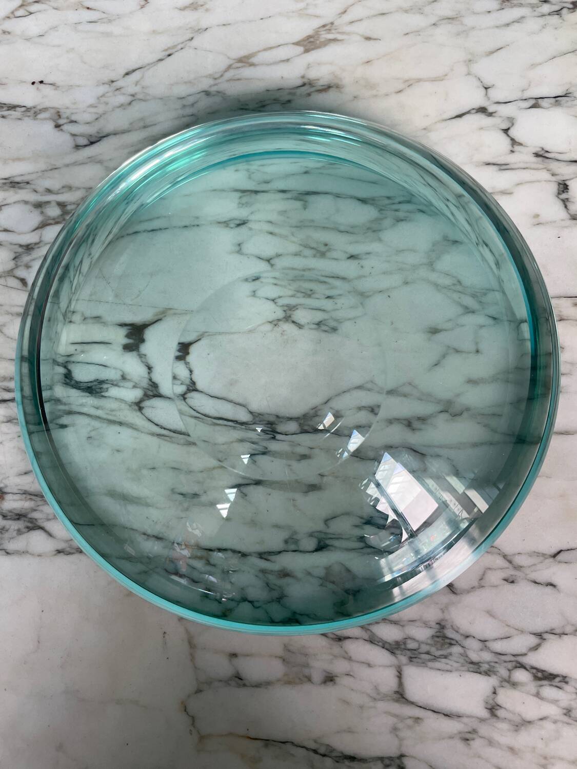 Asymmetrical glass catchall by Max Ingrand for Fontana Arte vintage 1