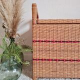 Retro rattan chest bench