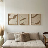 Beige and taupe linen relief design table.