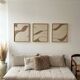 Tableau relief design beige lin et taupe