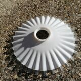 Pendant lampshade in white vintage serrated opaline