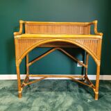 Vintage bamboo and rattan desk