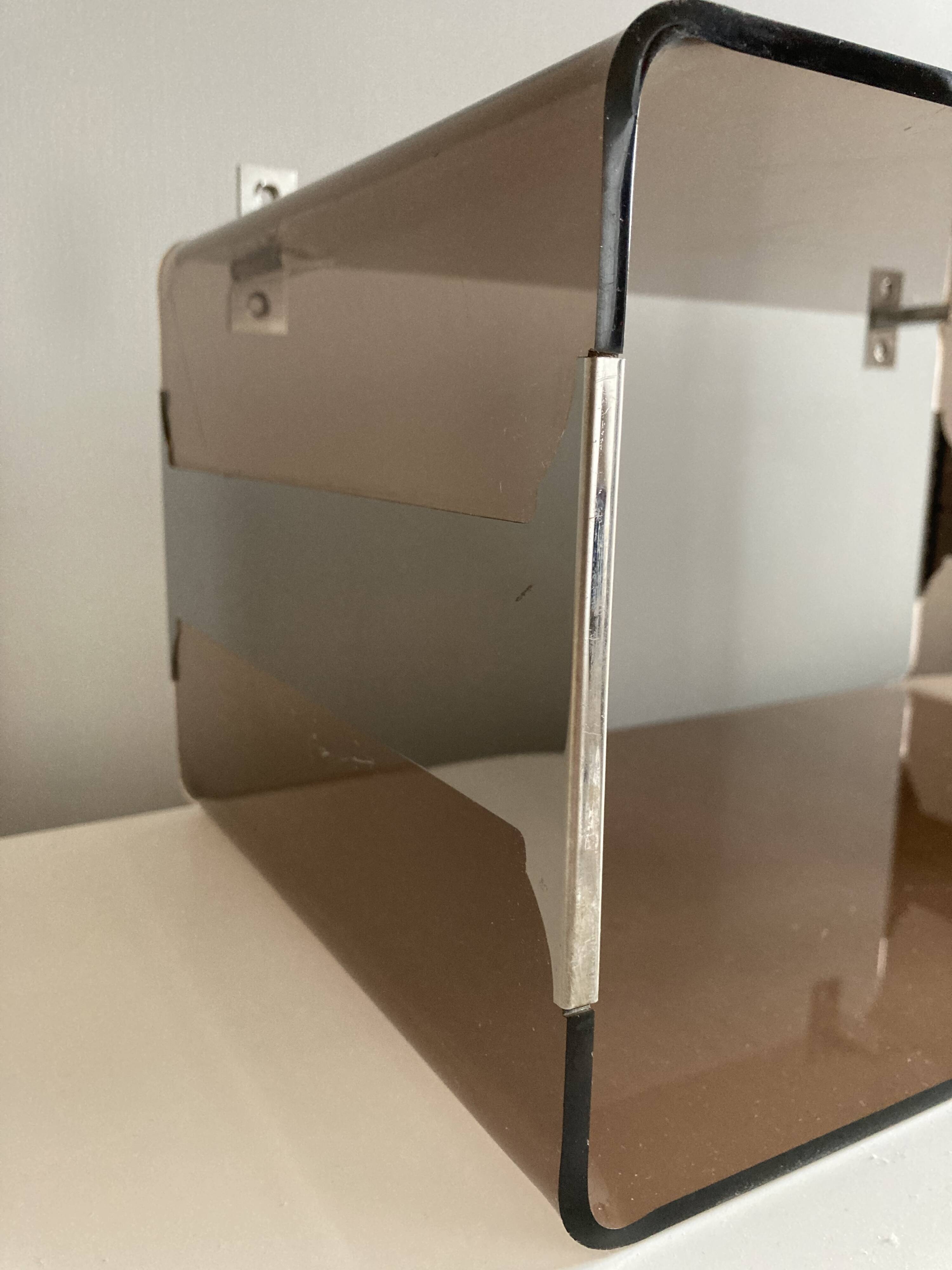 M. Dumas plexiglass and chrome shelf locker