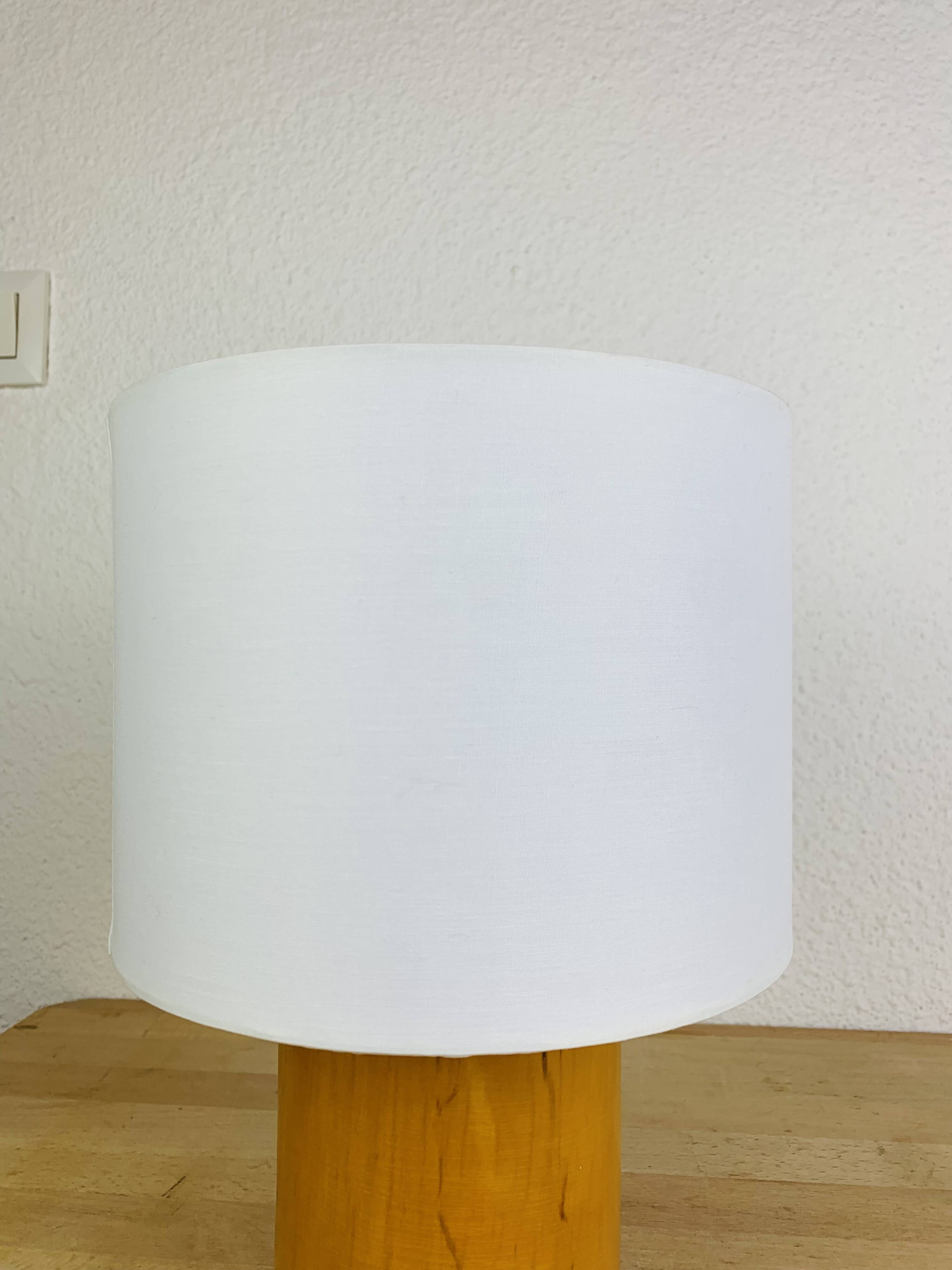 Vintage wooden cylinder lamp by IMT Italy, 1980s