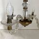 Vintage 1950s glass and brass suspension light