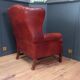 Large English sheepskin wingback armchair - Wingback chair - Arm chair