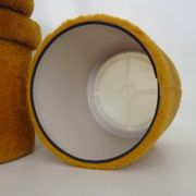 Pair of poufs, fur stools with storage inside, 1970s.