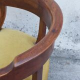 Louis Philippe office armchair in solid walnut