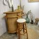 Bar en rotin vintage