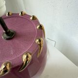 Pink and gold ceramic tripod table lamp