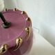 Pink and gold ceramic tripod table lamp