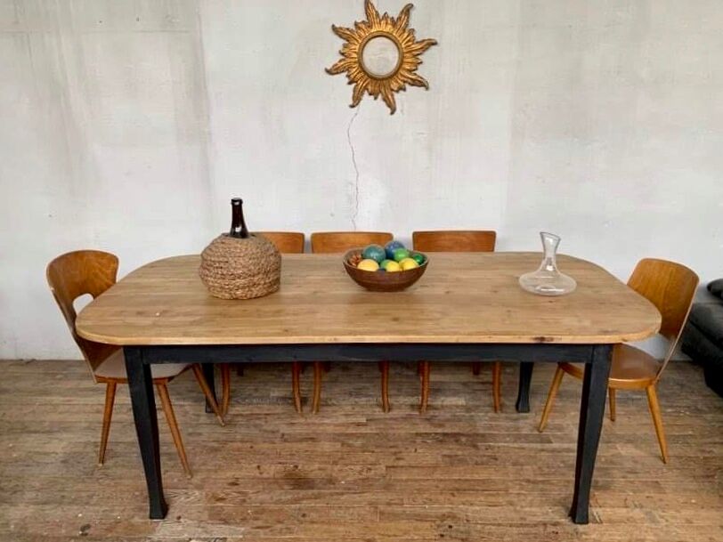 Solid wooden farm table length 204 cm