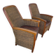 Pair of rattan armchairs