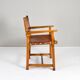 19th century oak and cognac leather brutalist castellana spanish armchair