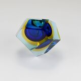 Faceted diamond caviar bowl Mandruzzato Sommerso, Murano glass, Italy, 1960s