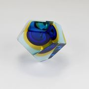 Faceted diamond caviar bowl Mandruzzato Sommerso, Murano glass, Italy, 1960s