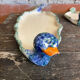 Plate + 6 Duck-Shaped Foie Gras Service Plates, Polychrome Ceramic