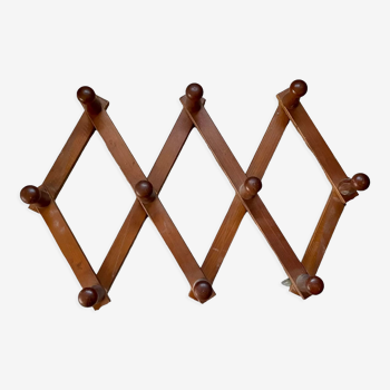 Patère extensible en bois vintage