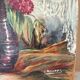 Tableau vintage bouquet de fleurs lilas
