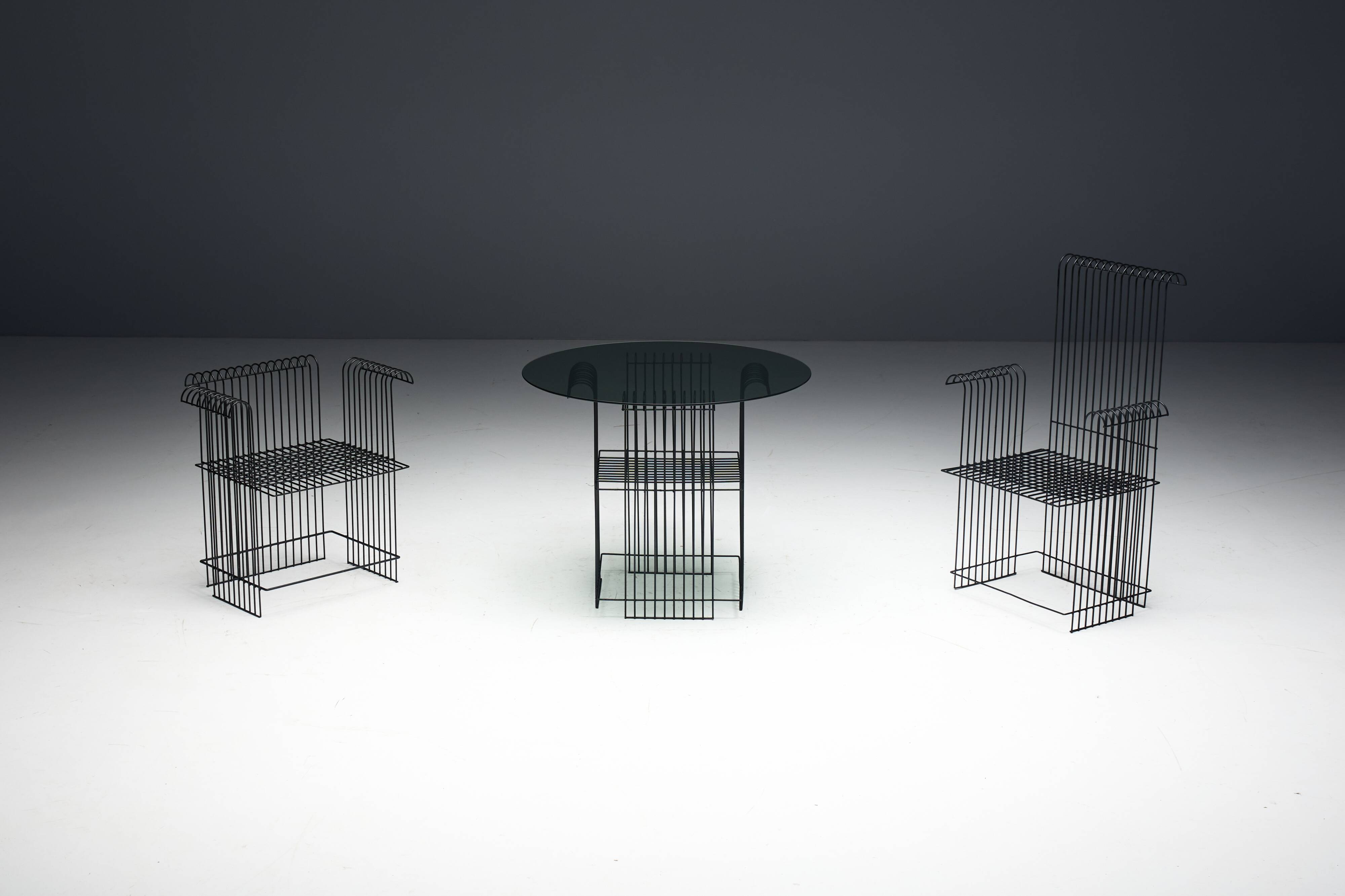 Metal Wire Modernist Garden Set, France, 1970s
