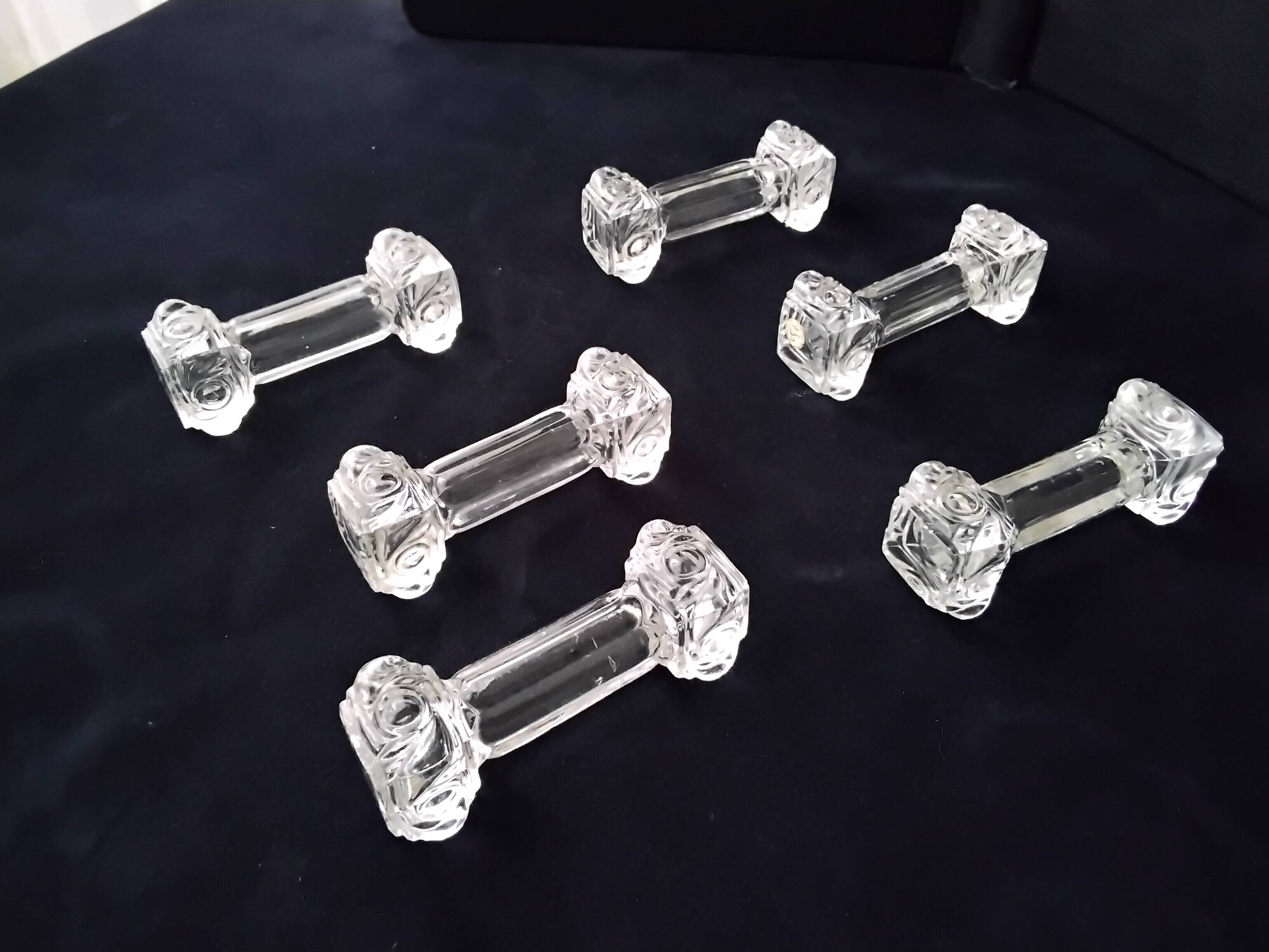 6 Baccarat crystal knife holders