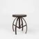 Industrial Black Metal Stool with Frame, France 1920s