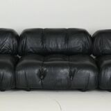 Camaleonda Sofa in Black Leather by Mario Bellini for C&B Italia 1960s