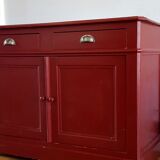 English style painted red storage cabinet