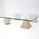 Metafora travertine coffee table by Massimo & Lella Vignelli, Italy