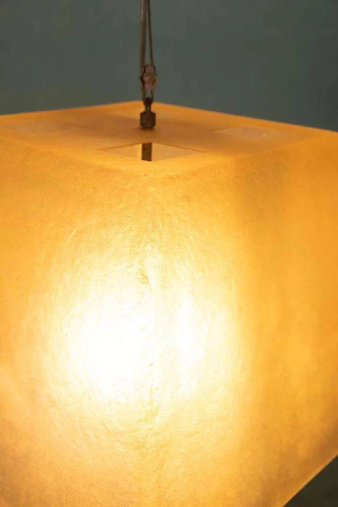 Vintage minimalist pendant lamp in fibreglass, Roche Babois