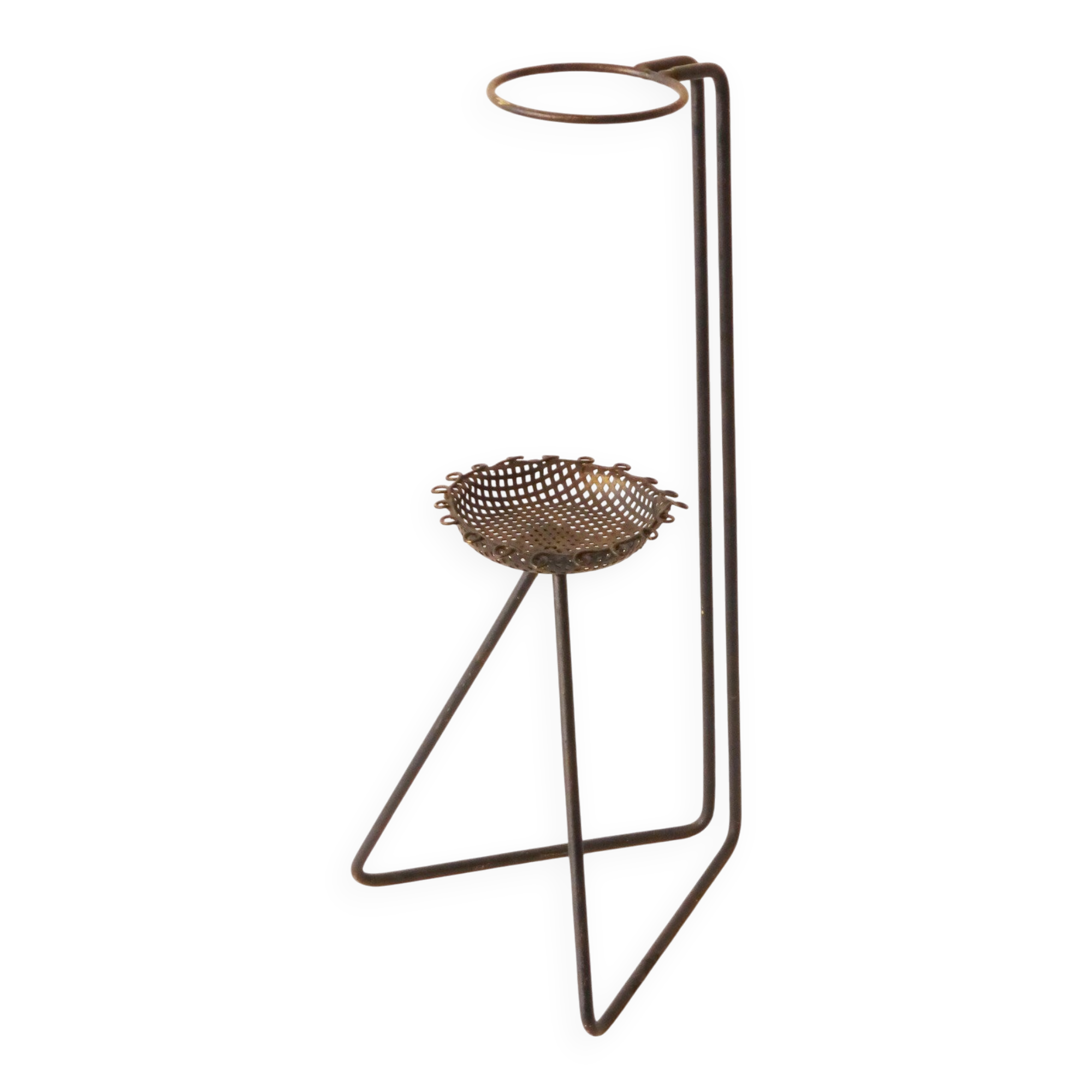 Perforated metal ashtray from the 1950s, vintage Rockabilly.