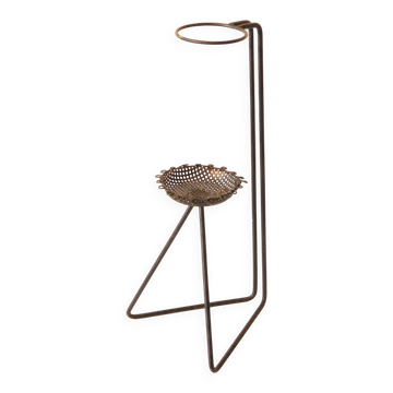 Porte-cendrier métal perforé années 50 vintage Rockabilly