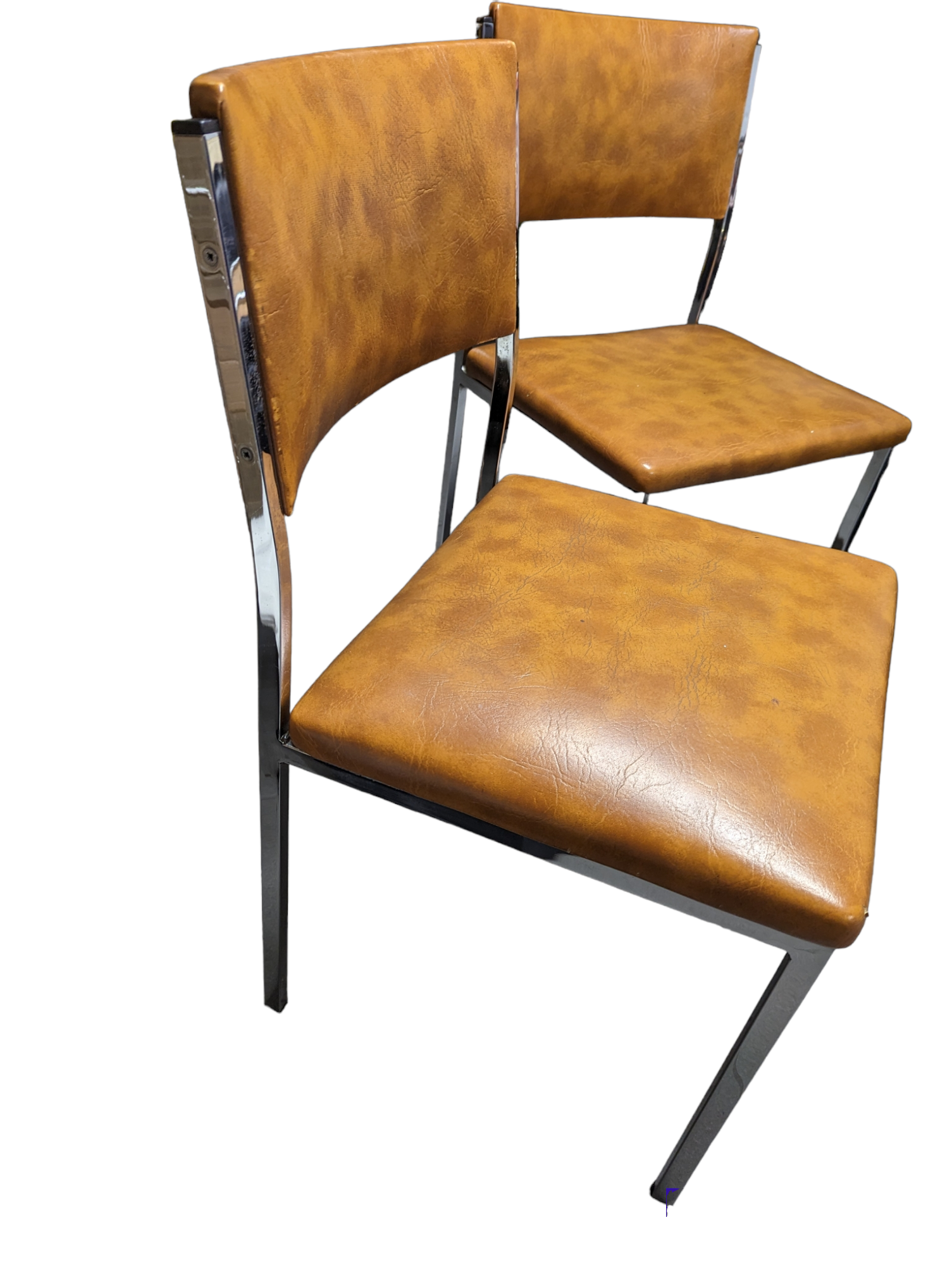 Pair of seventies chrome chairs