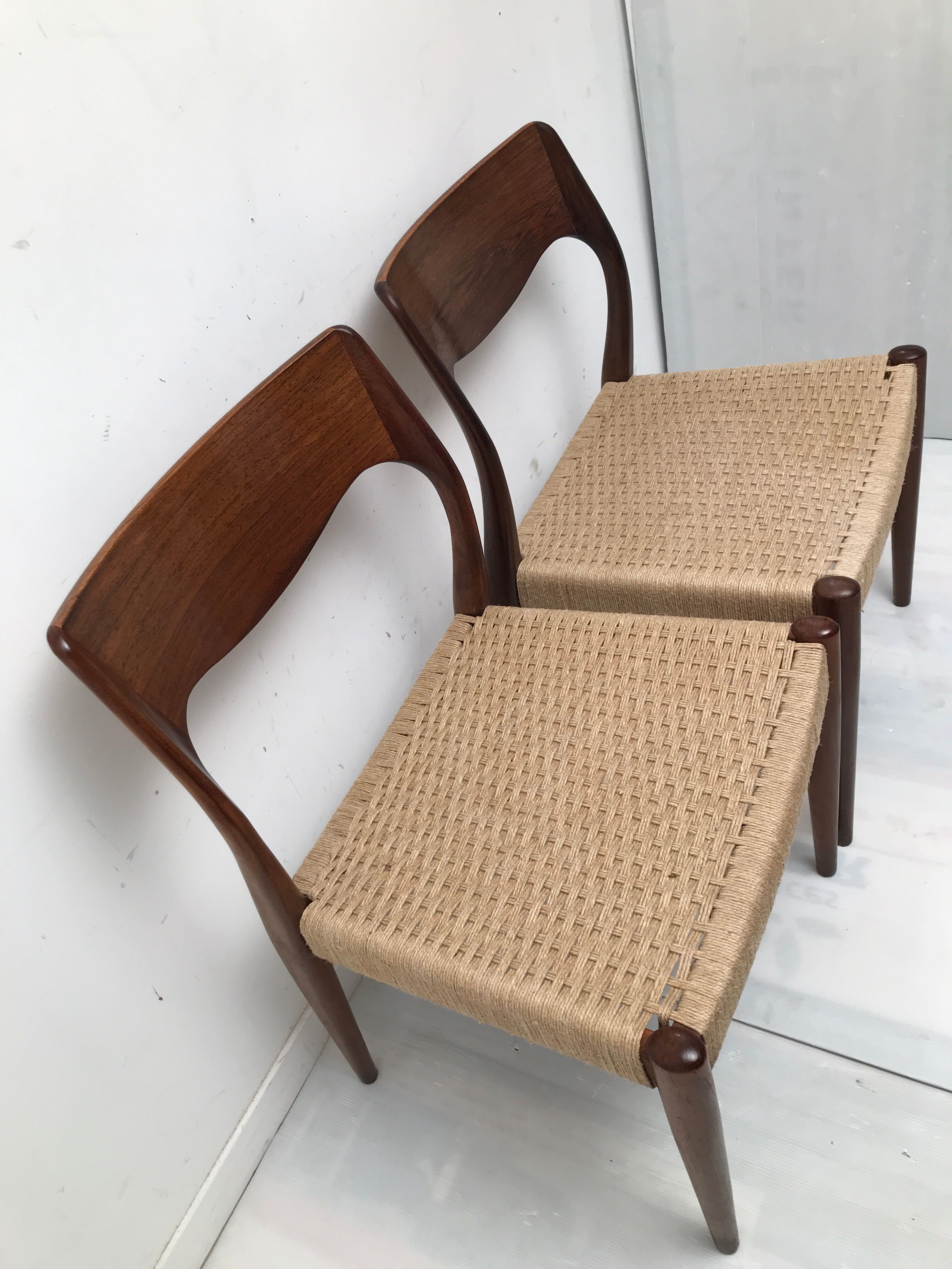 Pair of danish scandinavian chair dating from the 50