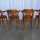 Set of 4 Bentwood Dining Chairs / Vintage Thonet Style, Red Faux Leather