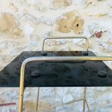 Vintage side table in brass and smoked glass, 1960