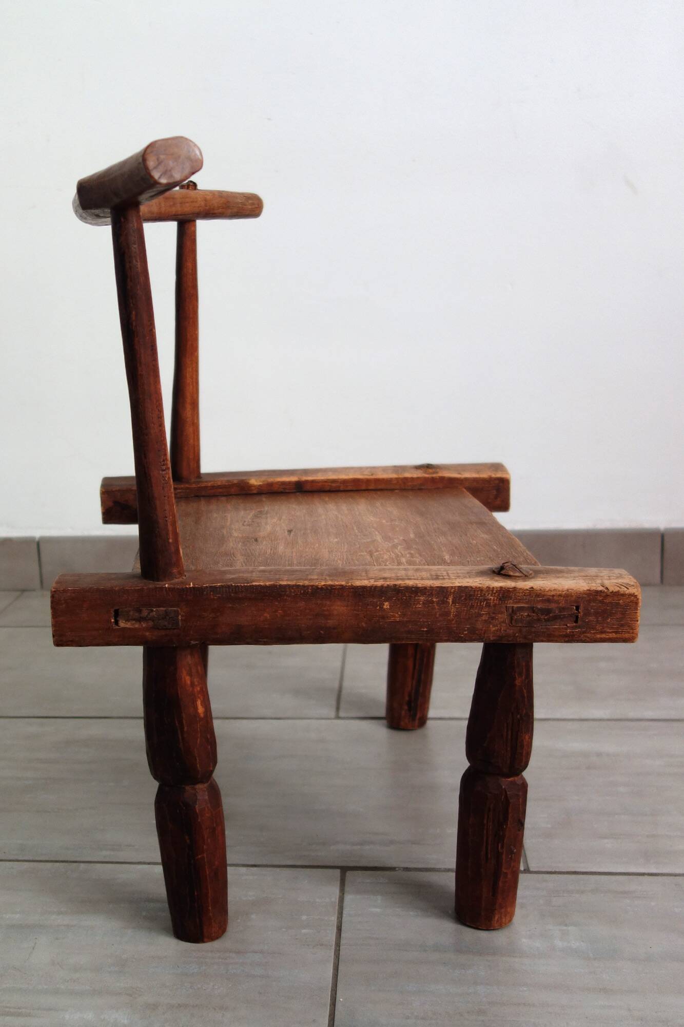 Antique brutalist Baoulé African chair