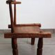 Chaise africaine brutaliste ancienne baoulé